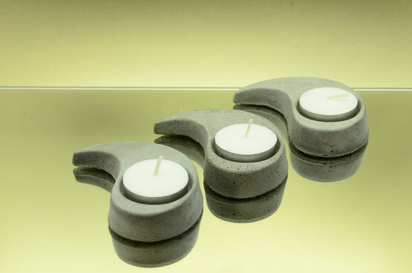 Set of 3 Handmade Concrete Tea Light Holders