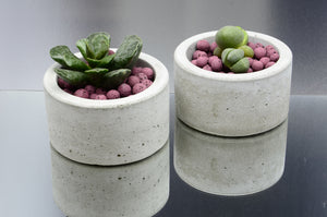 Set of 2 Handmade Concrete Plant Pots